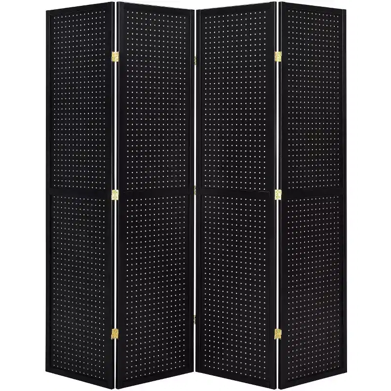 4 Panels Room Divider Folding Screen Pegboard Insert 71 Inches Tall