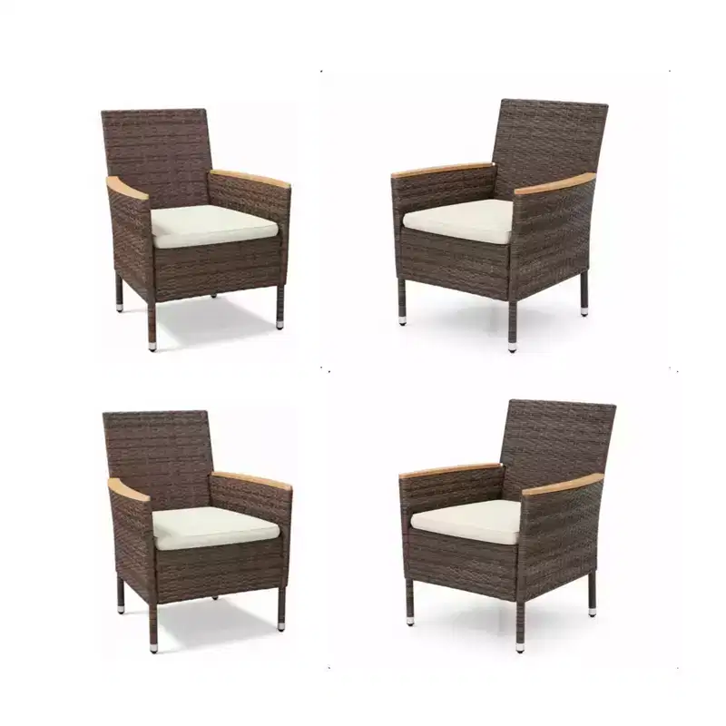 4-Piece All-Weather Rattan Patio Dining Chair