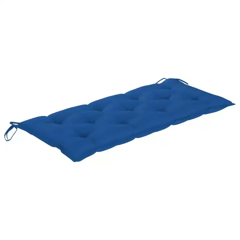 Garden Bench Acacia Wood, Blue Cushion