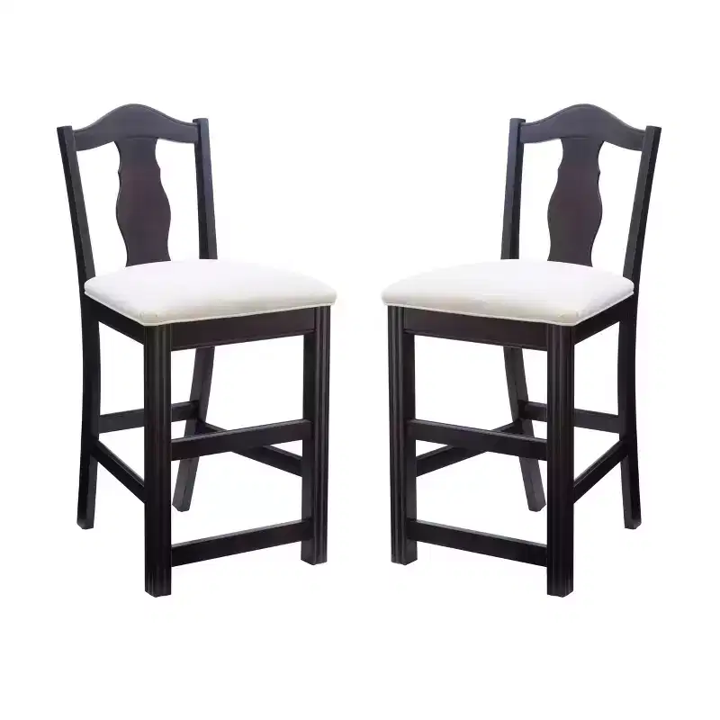 Linon Set of 2 24" Jandee Counter Height Barstool Dark Brown