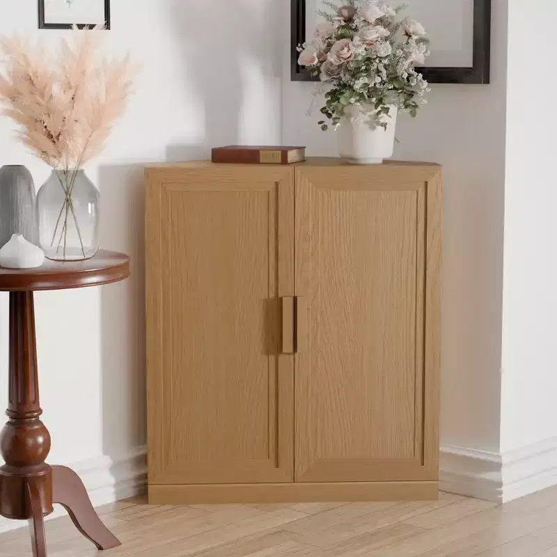 MAYEERTY Modern 2 Doors Utility Storage Cabinets Efficient Storage for Living Room Dining Room Bedroom Beige