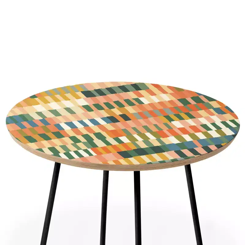 Gigi Rosado Pastel Mosaic Side Round Table - Deny Designs