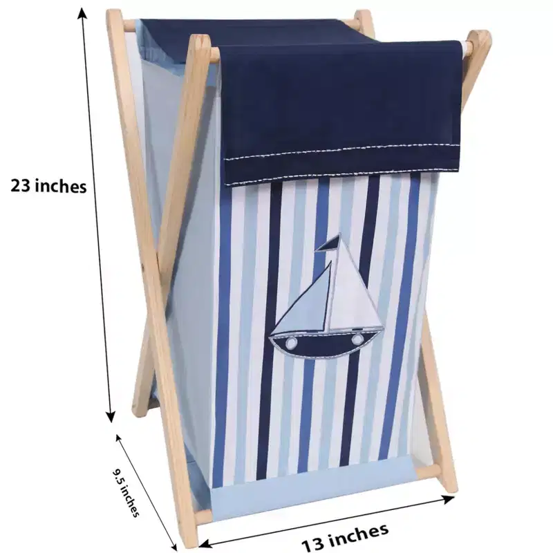 Little Sailor Laundry Hamper with Wooden Frame