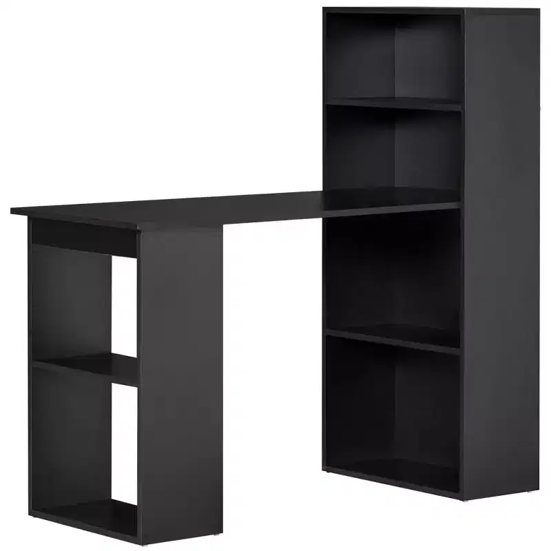 Home Office Desk with 6-Tier Storage Shelves