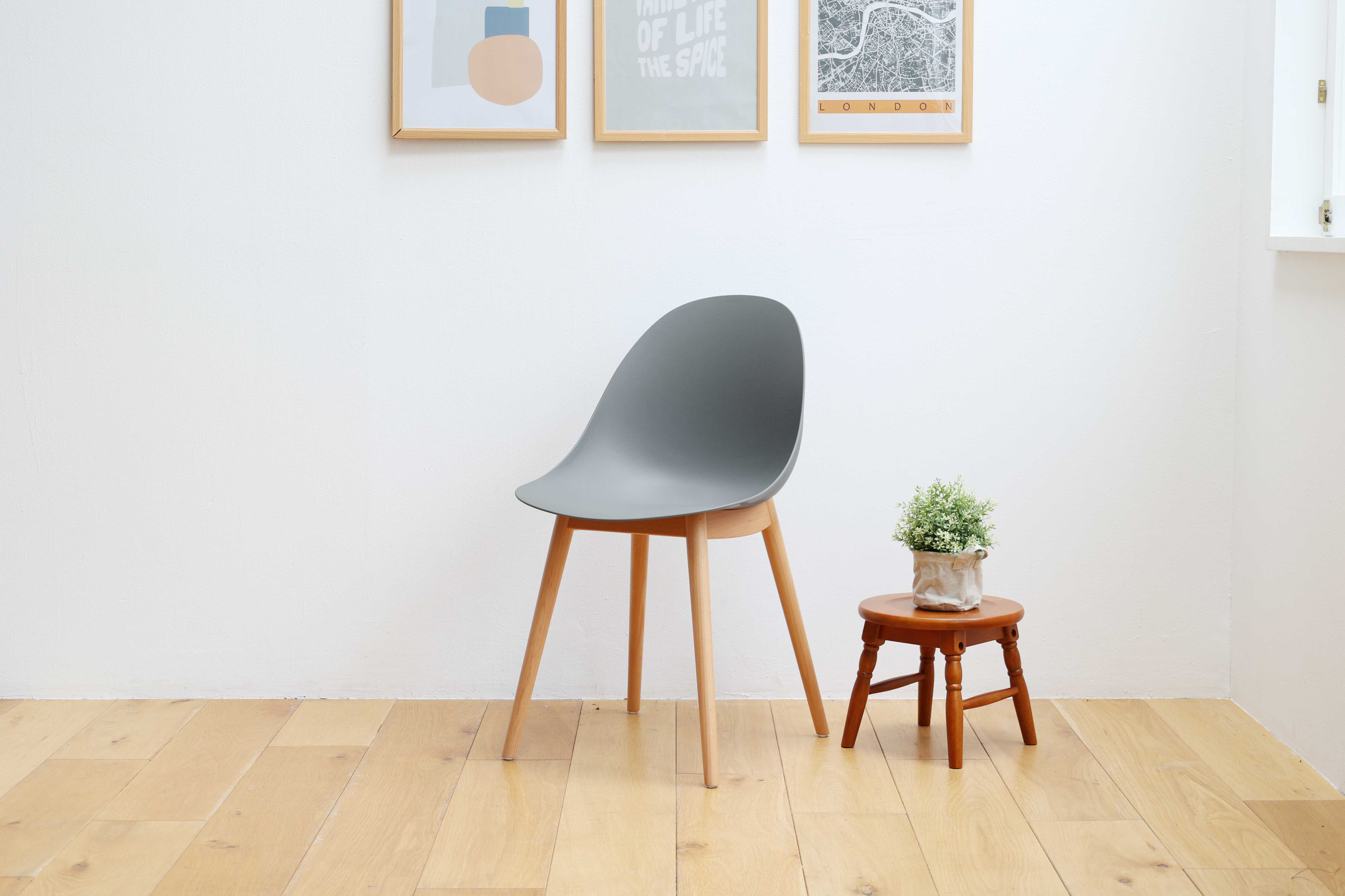Gray Wood Side Chair