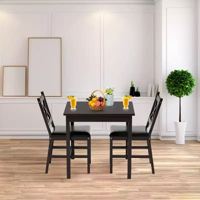 BestMassage Dining Table Set for 2/4 Dining Room Table and Chairs Kitchen Table Set, Dark Brown