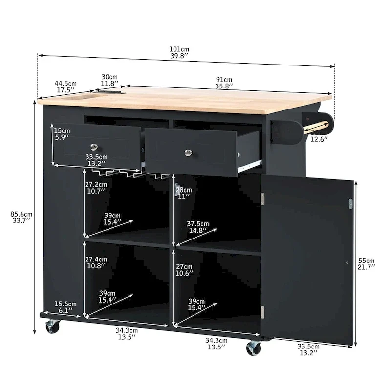 Kitchen Island with Power Outlet