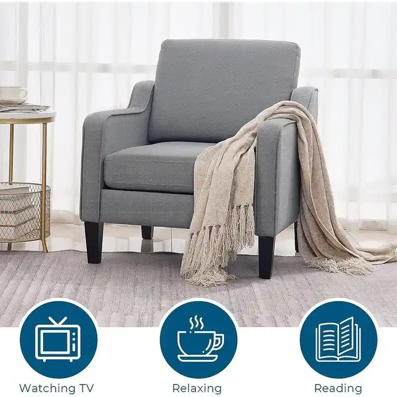 Mid-Century Modern Accent Chair, Single Seat – Multi-Color Options