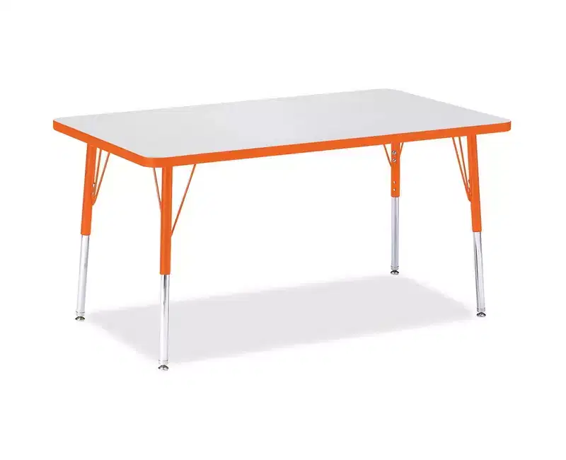 Adult Height Color Edge Rectangle Activity Table (24 x 48) in Black