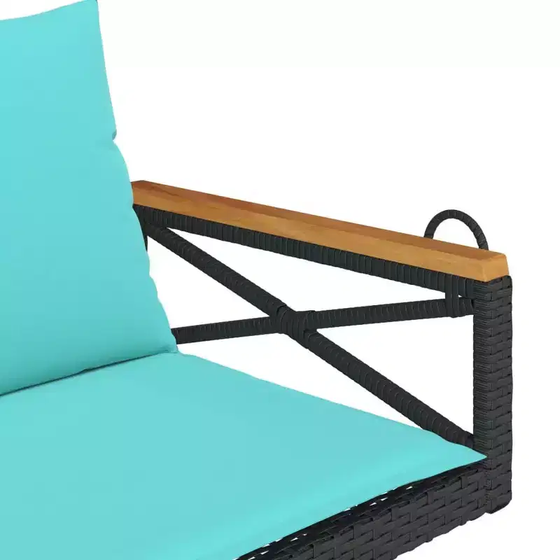 vidaXL Patio Swing Bench Black, Blue