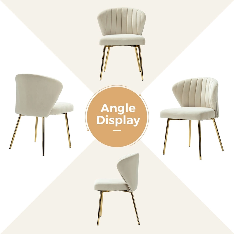 Luna Modern Glam Upholstered Tufted Back Side Accent Dining Chair with Small Base by HULALA HOME
