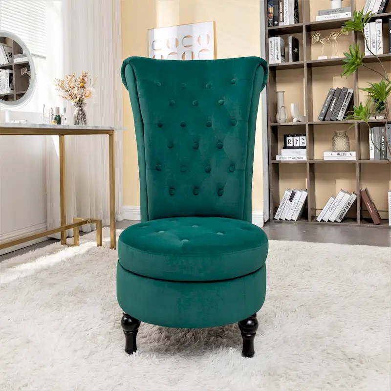 Gosser 20 Wide Velvet High Back Vanity Chair