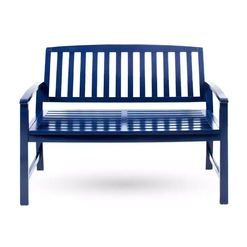 Christopher Knight Home Loja 48 Outdoor Acacia Wood Slatted Bench, Navy Blue