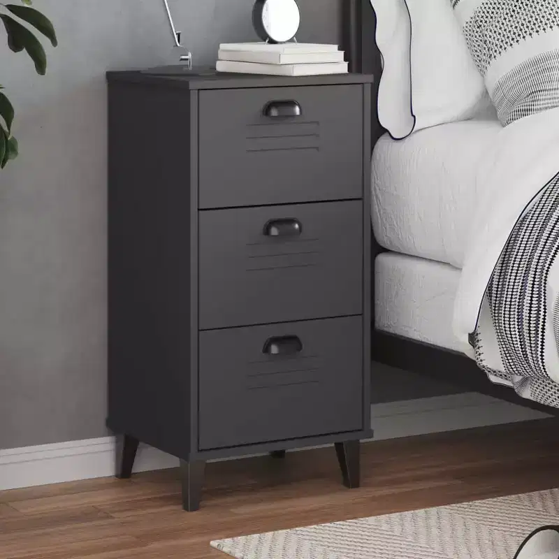 Bedside Cabinet Accent End Table Bedroom Furniture Solid Wood Pine