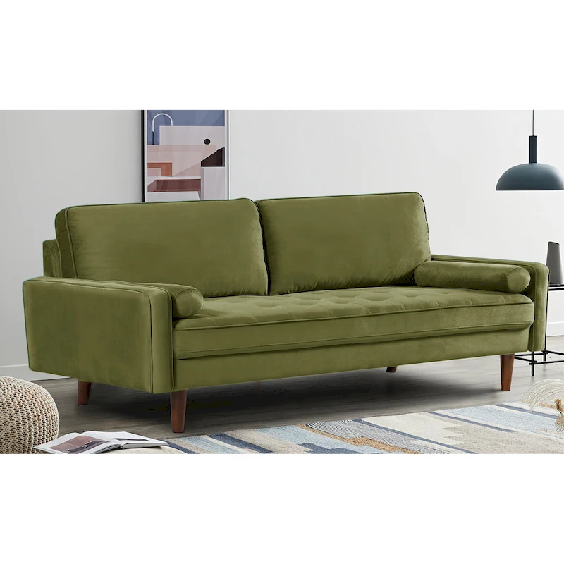 Monahan 70W Wood Frame Velvet Tufted Sofa