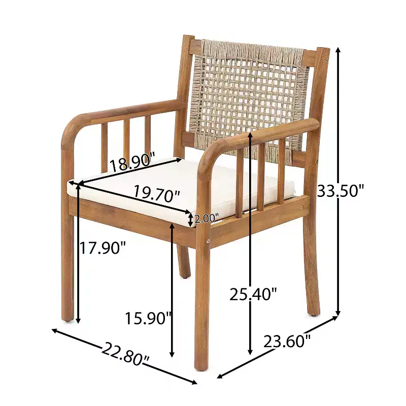 Christopher Knight Home Petronela Farmhouse Patio 7 Piece Acacia Wood Rattan Dining Set