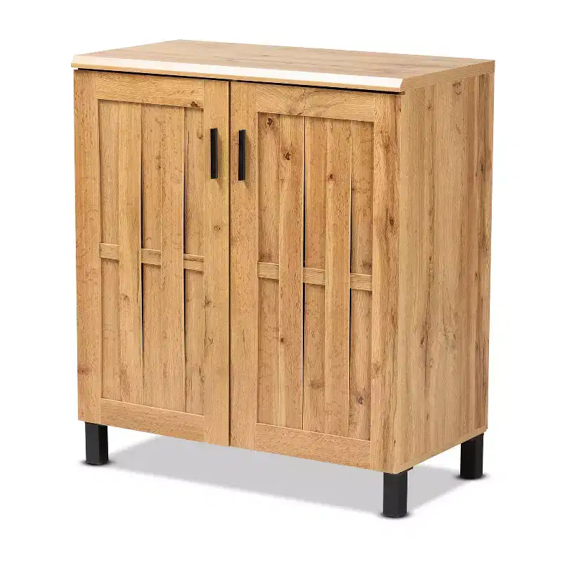 HomeStock 35.1 in H and 15.7 in.W Wood Utility Storage Cabinets with 2 -Doors and 2 Shelves