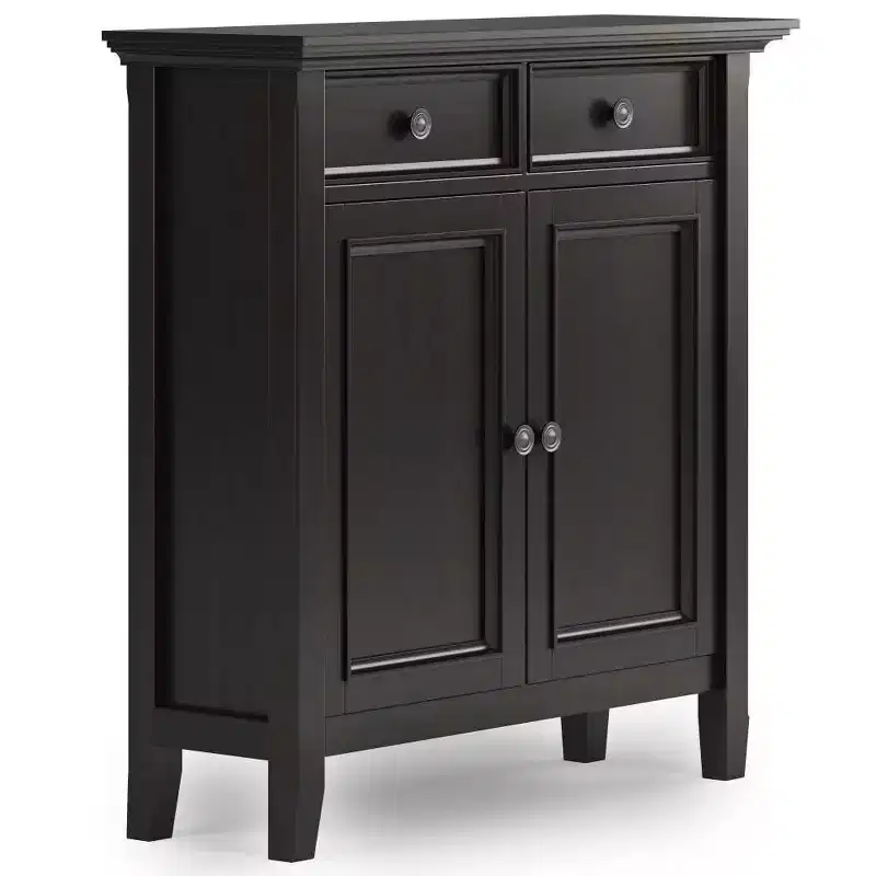 Entryway Storage Cabinet, Hickory Brown - Transitional Style, Pine & Plywood
