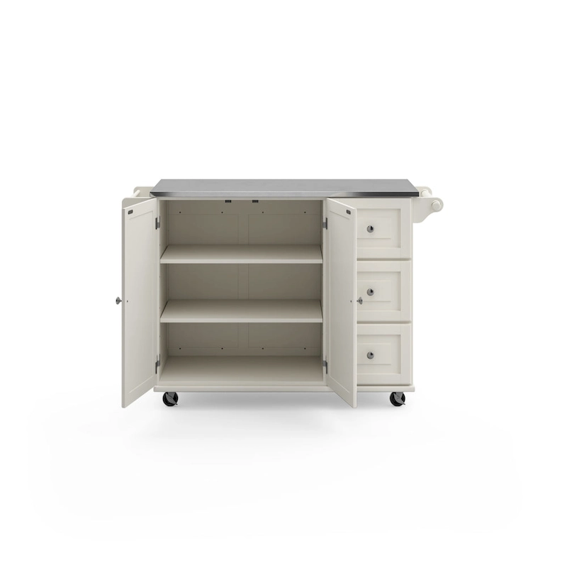 Dolly Madison Kitchen Cart with Stainless Steel Top by Homestyles