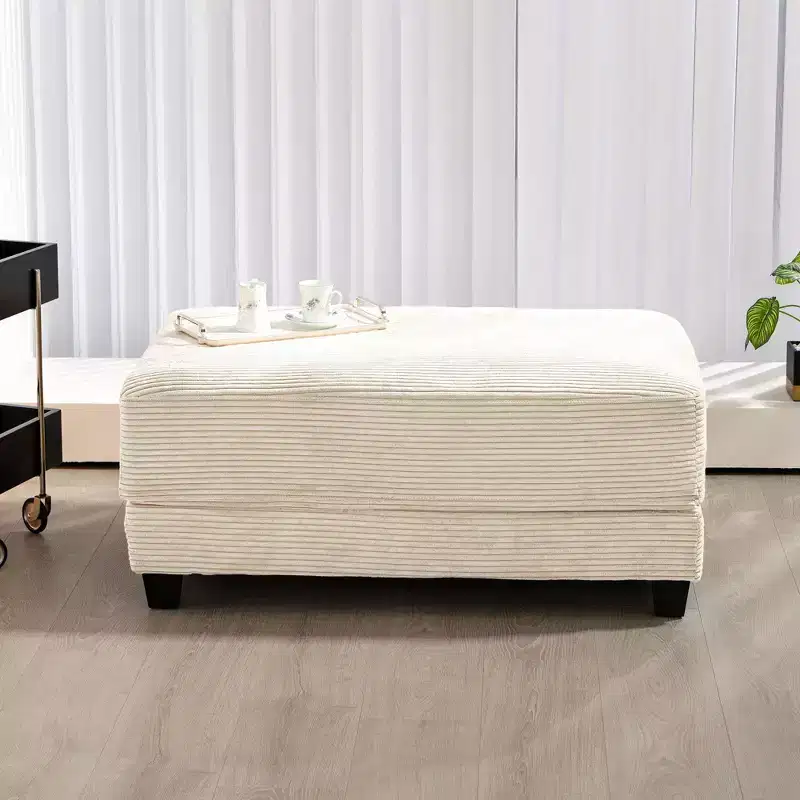 Hyleory Corduroy Oversized Comfort Ottoman for Bedroom, Living Room, Nursing Room