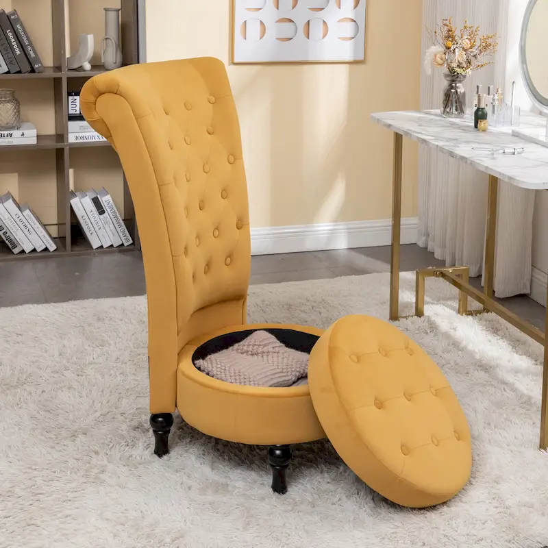 Gosser 20 Wide Velvet High Back Vanity Chair