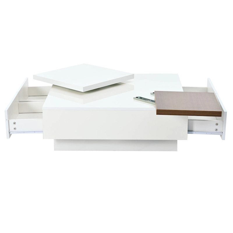 Square Wood Coffee Table with High Gloss finish