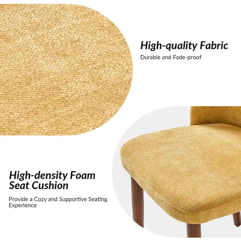 Melisa Upholstered Solid Wood Dining Chair Set of 6 by HULALA HOME