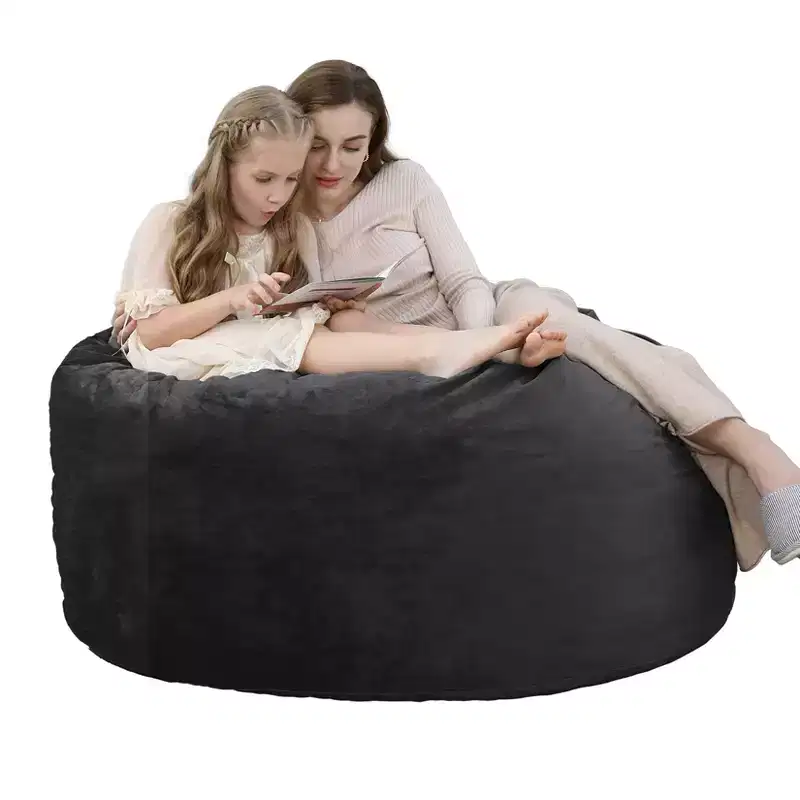 Giant Bean Bag Chair with High-Rebound Memory Foam, 4 Ft Large Bean Bag Chairs, Comfy Bean Bag Sofa, Big Beanbag Chair Round Soft