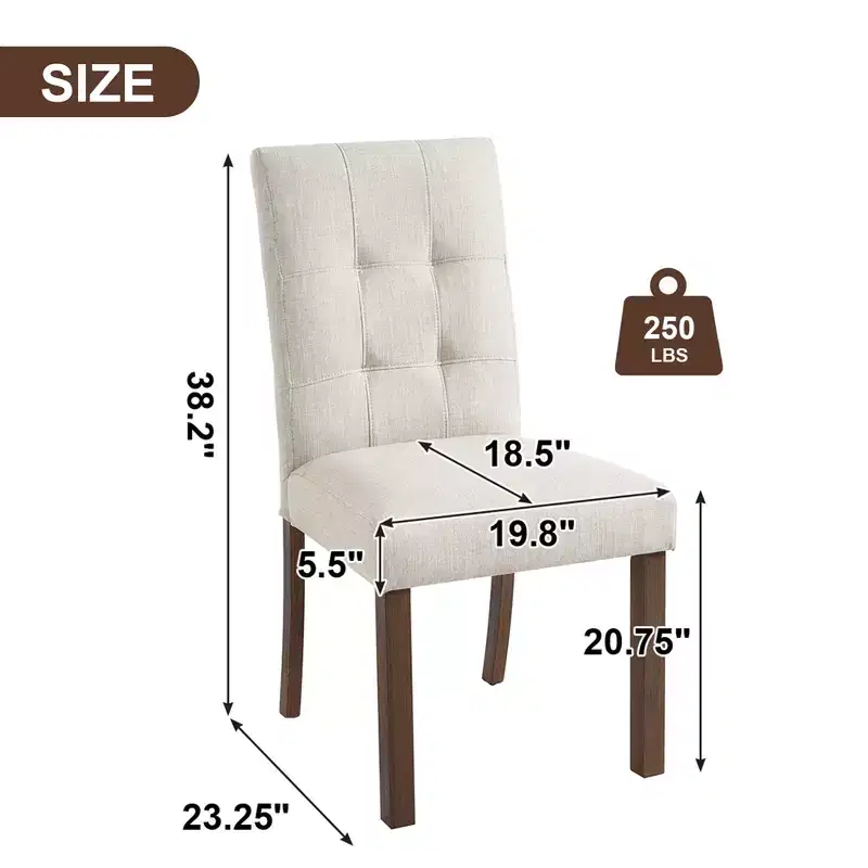 GDFStudio Keller Modern Wooden Dining Chairs with Back and Wood Legs (Set of 4)