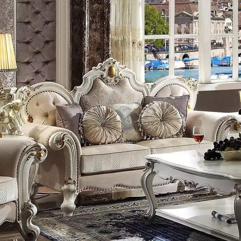 Antique Pearl Upholstered Sofa