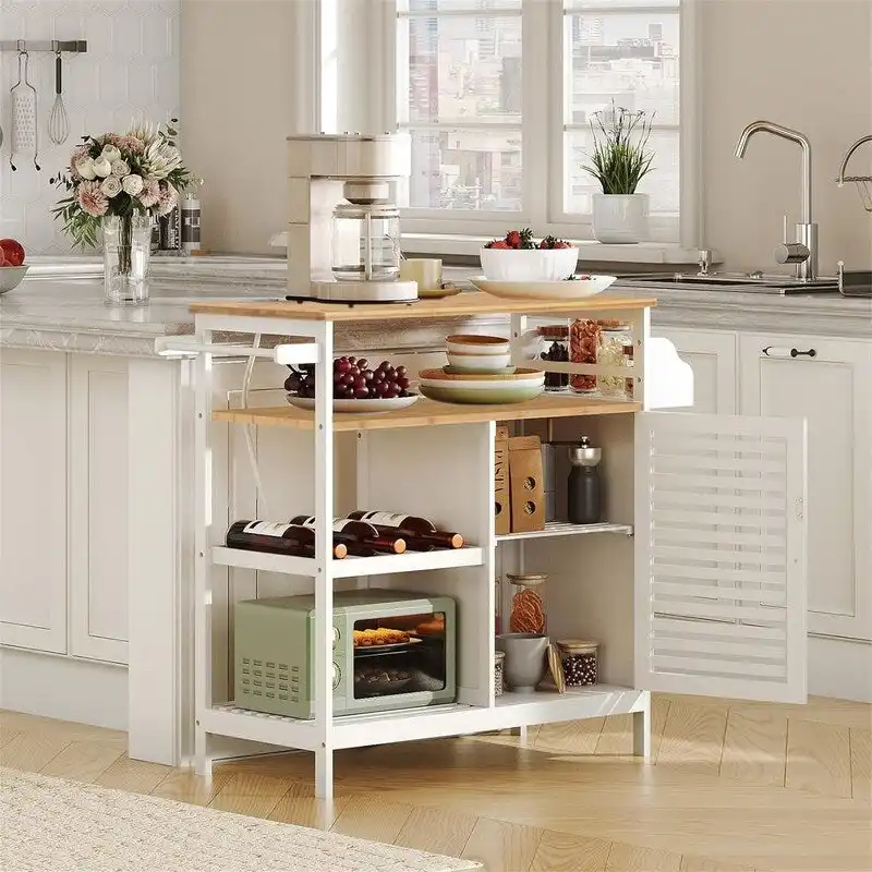 4 Tier Coffee Station and Microwave Stand - 15.7D x 31.4W x 33.6H