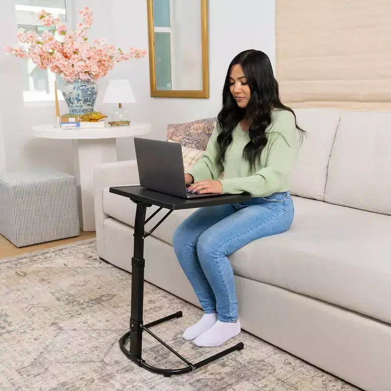 Black Adjustable Folding Tray Table, Single User