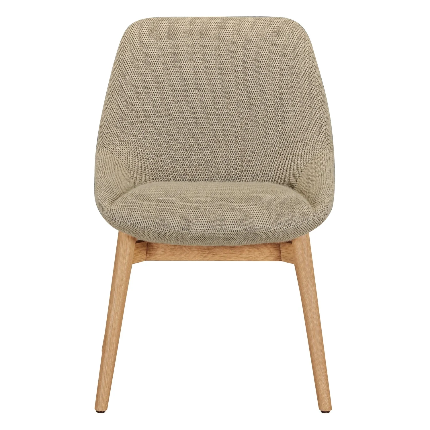 Modern Upholstered Dining Chair with Pocket-Padded Seat and Oak Base for Dining Rooms