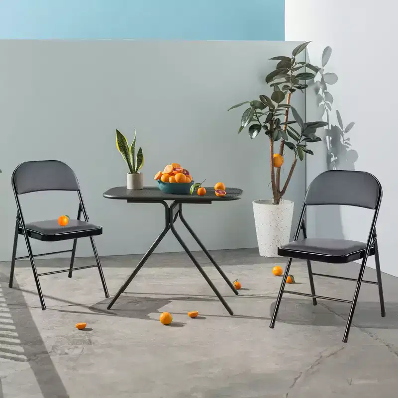 Leather Padded Folding Chair: Indoor and Outdoor Use