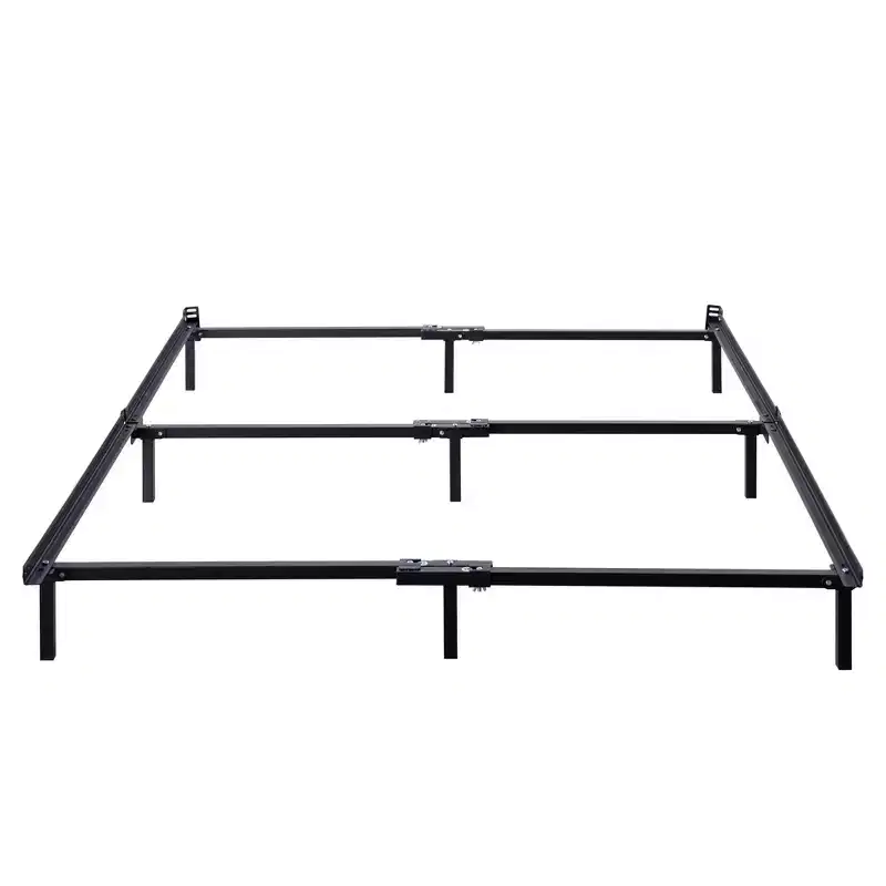 California King 7" Compack Metal Bed Frame Black - Zinus: Durable Steel, 9-Leg Support, Toe-Friendly Design