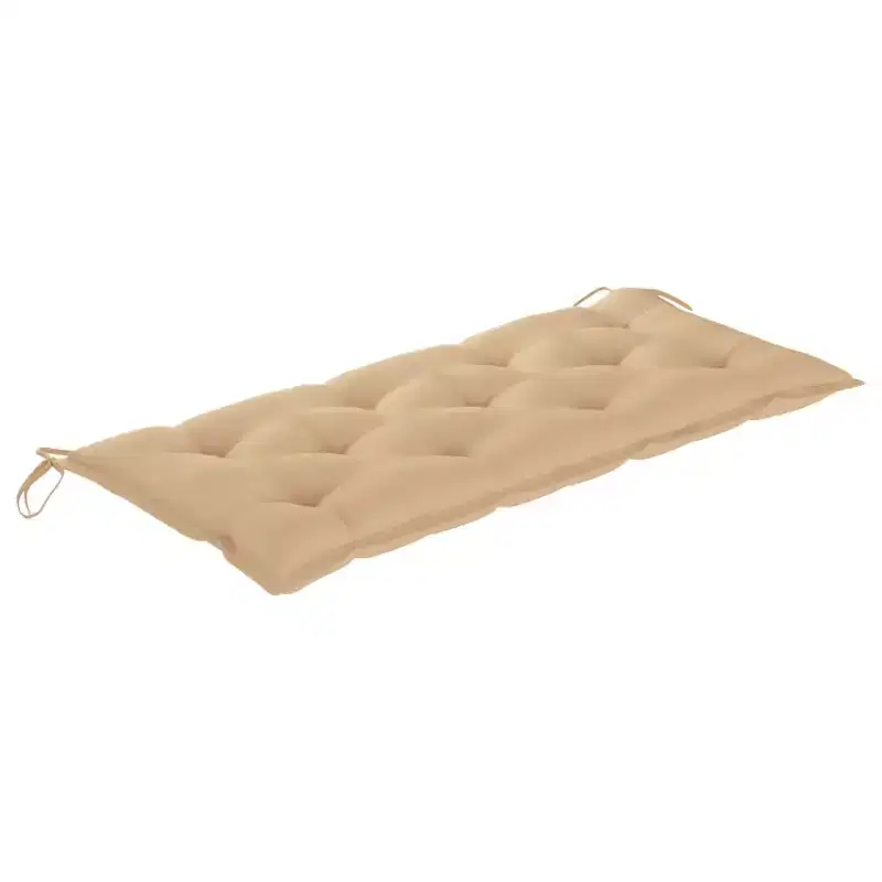 Garden Bench Natural Bamboo, Beige Cushion