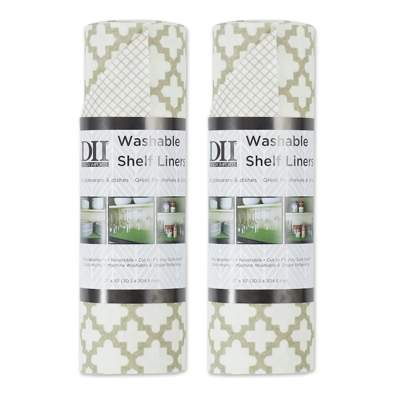 DII Grey Lattice Shelf Liner (Set of 2)