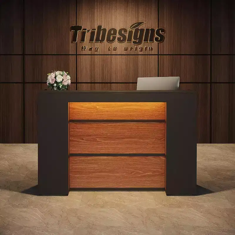 Lantine 63 Inches LED Lights Reception Desk
