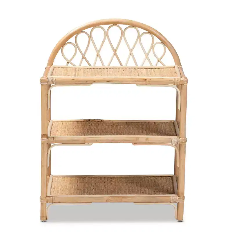 31.7" Redell Rattan 3 Tier Display Shelf Natural/Brown - bali & pari