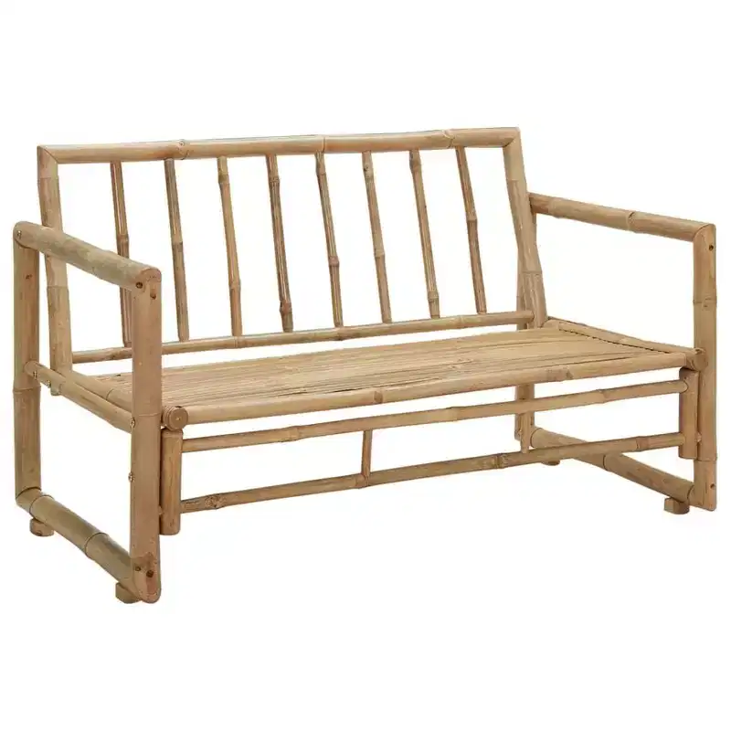 vidaXL Garden Bench Dark grey, Natural bamboo