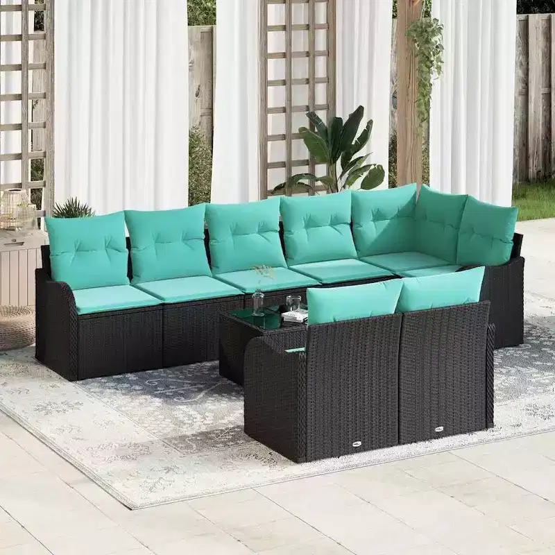 vidaXL Garden Sofa Set 8 pcs Poly Rattan