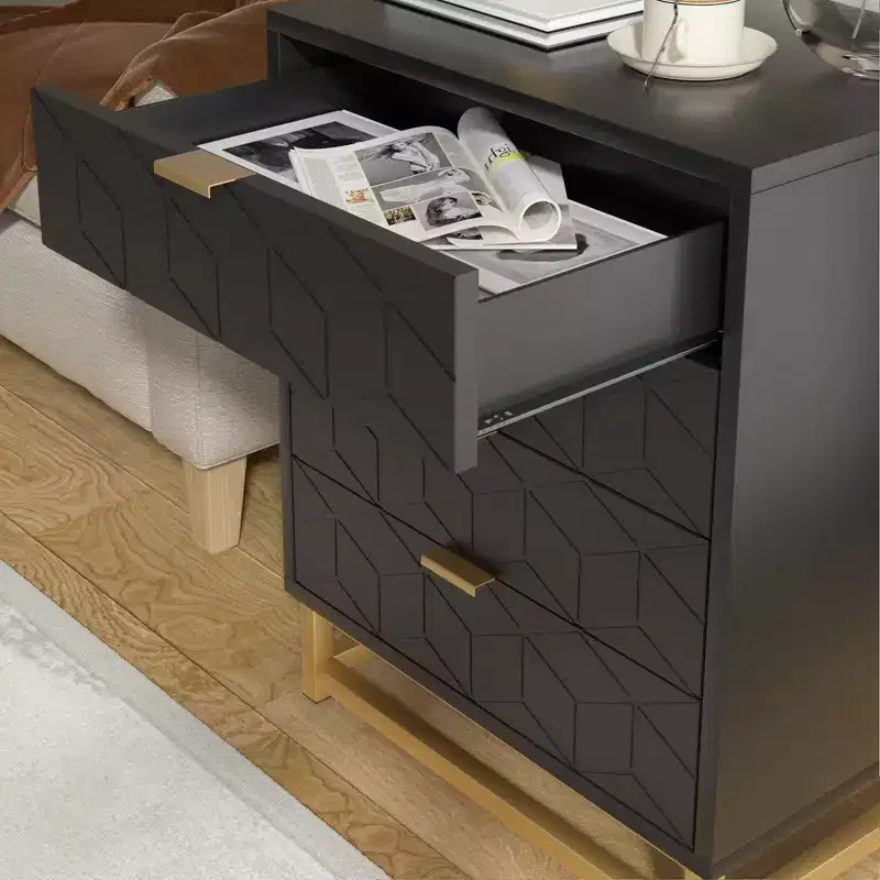 Dresser for Bedroom, 4-Drawer Pink Wooden Dresser with Handles, Modern Storage for Hallway Entryway