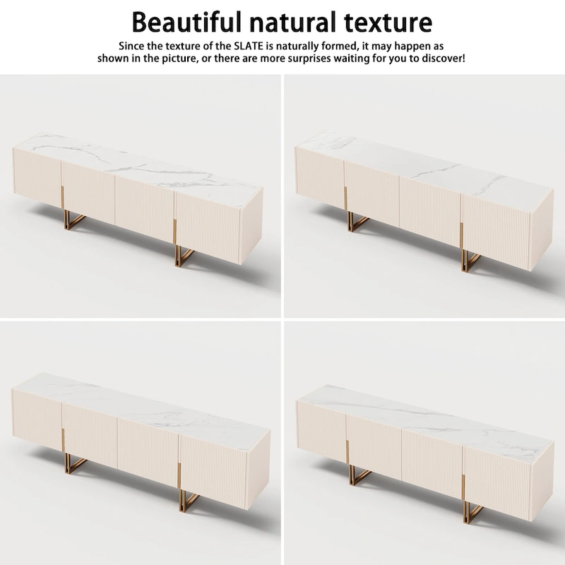 78.7 TV Stand, Entertainment Center with Faux Marble Top