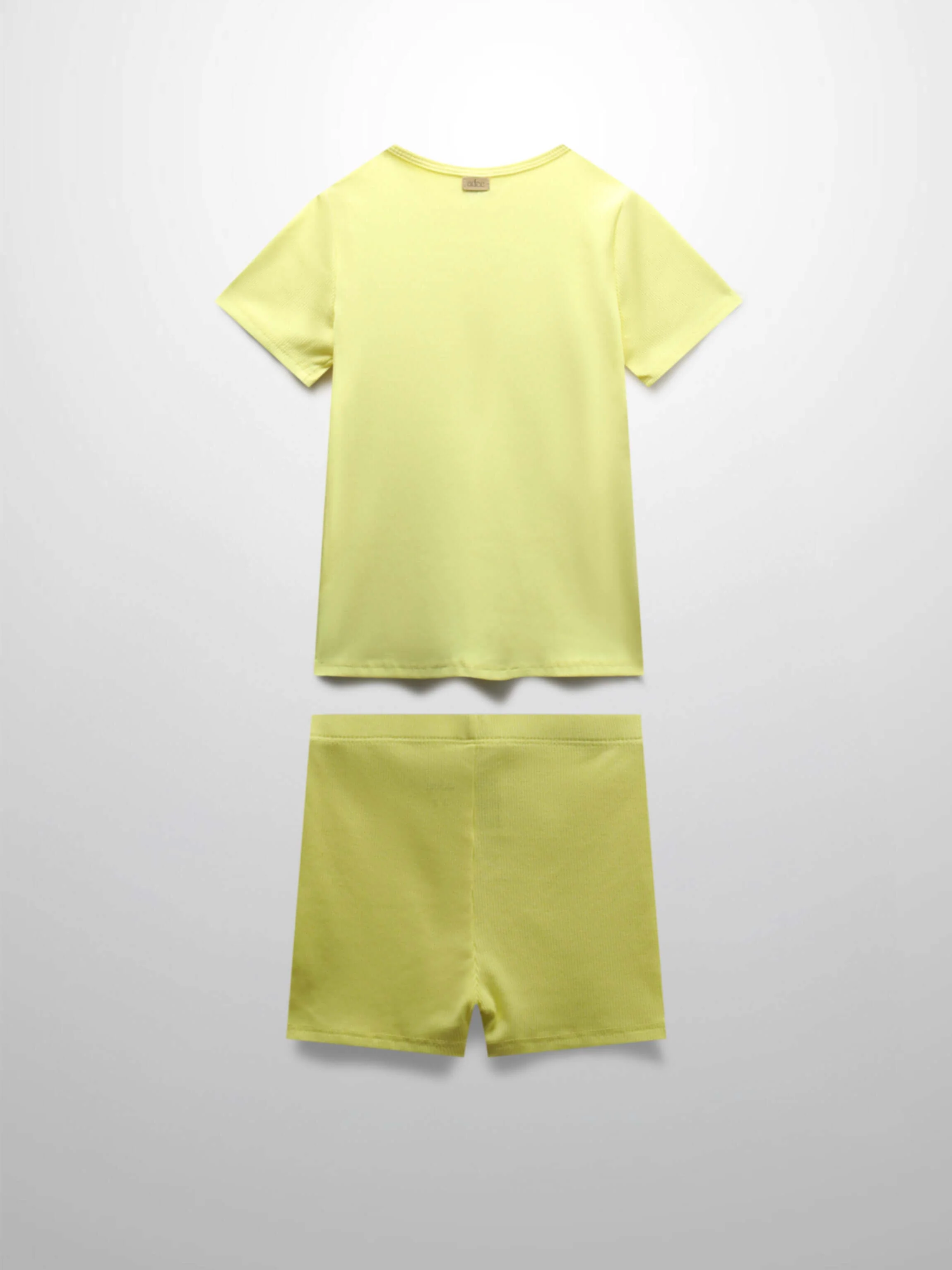 Yellow Ribbed Short Set for Kids