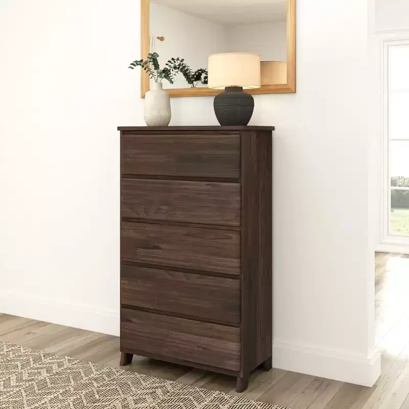 Plank+Beam Solid Wood Farmhouse 5 Drawer Dresser