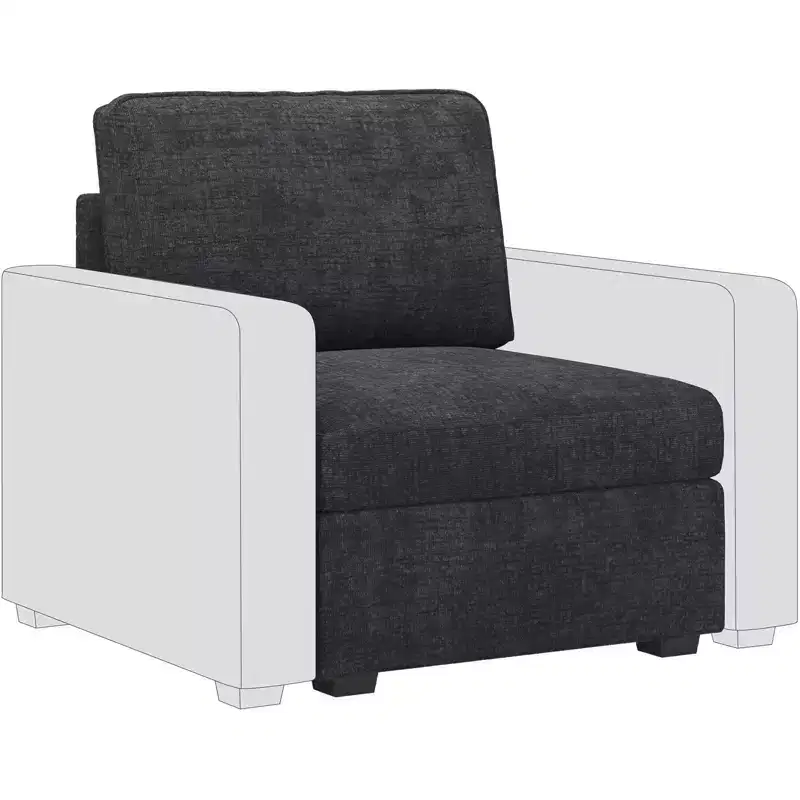 Belffin Chenille Middle Seat - Modular Storage Module with Skin-Friendly Fabric & Natural Hues