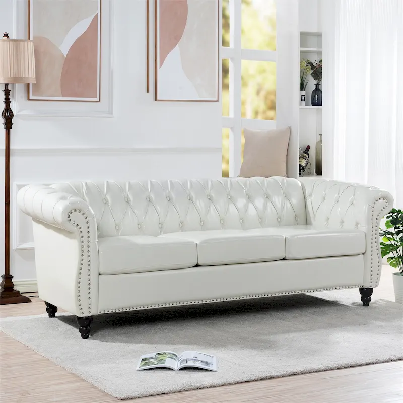 84 Chesterfield Rolled Arm 3 Seater Sofa