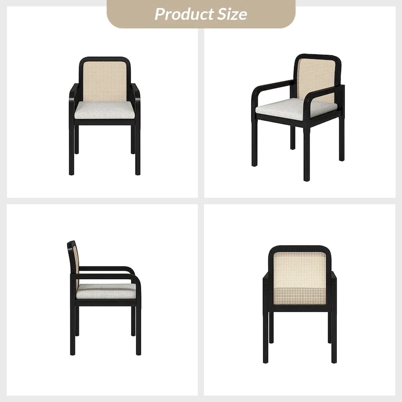 Antoine Modern Ratten Back Dining Chair with Removable Cushion by HULALA HOME