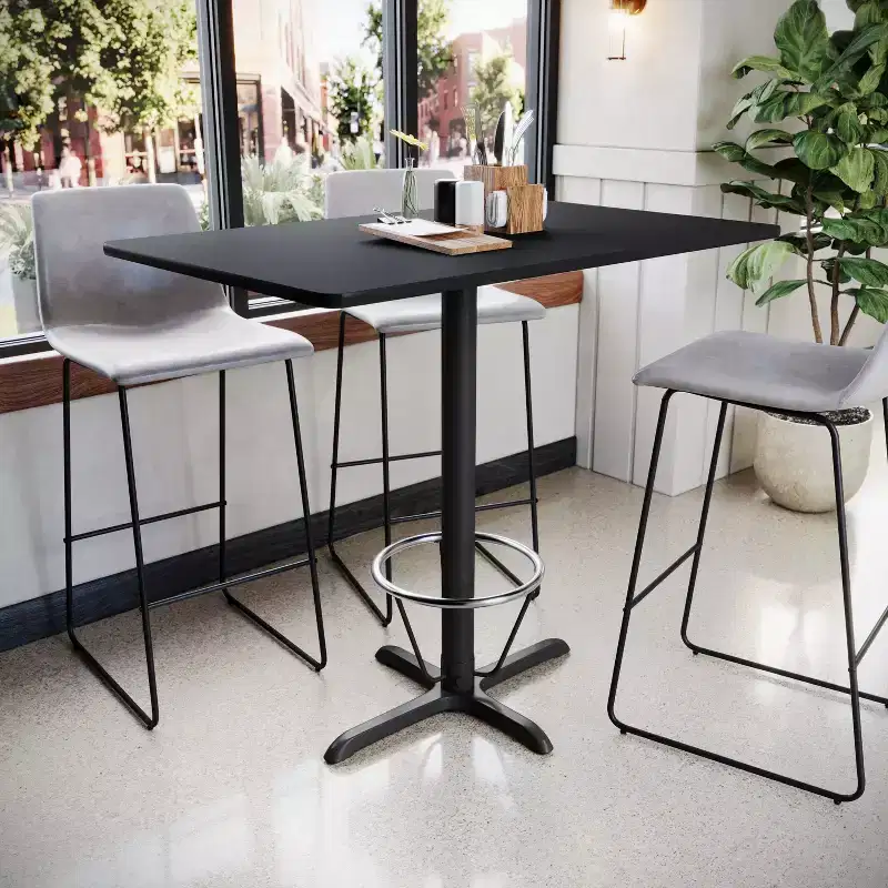 30x48 Rectangular Laminate Bar Table with 23.5x29.5 Foot Ring Base