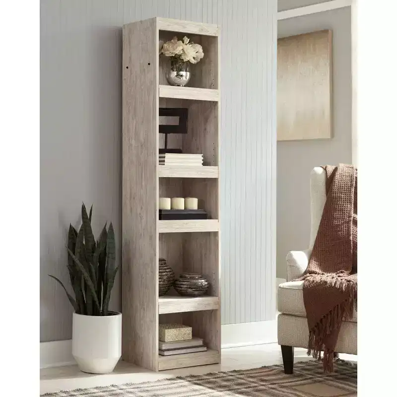 Willowton Pier Bookshelf Whitewash - Signature Design by Ashley: 4-Tier Ladder Style, Wood Composite, Metal Hardware